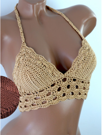 Mystical Mermaid Serenade: Oriental Pearl - Crochet Bikini Top