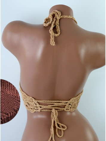 Mystical Mermaid Serenade: Oriental Pearl - Crochet Bikini Top