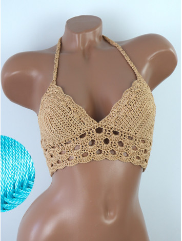 Mystical Mermaid Serenade: Oriental Pearl - Crochet Bikini Top