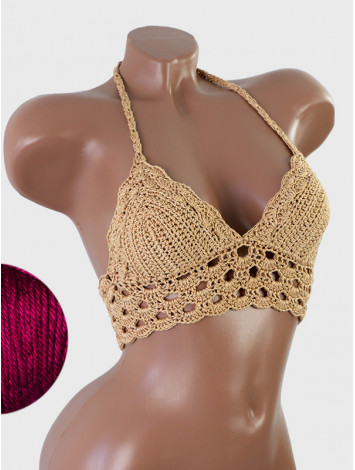 Mystical Mermaid Serenade: Oriental Pearl - Crochet Bikini Top