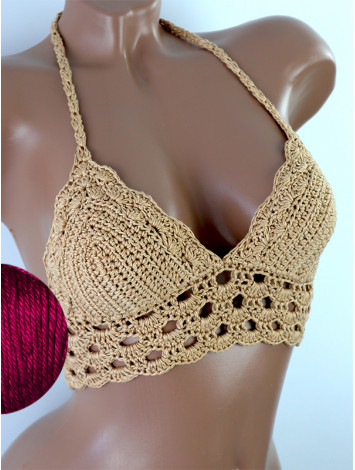 Mystical Mermaid Serenade: Oriental Pearl - Crochet Bikini Top