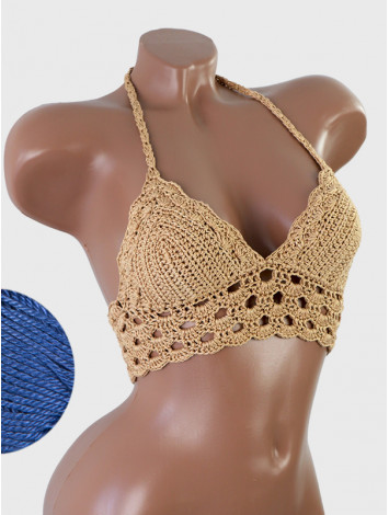 Mystical Mermaid Serenade: Oriental Pearl - Crochet Bikini Top