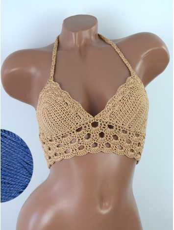 Mystical Mermaid Serenade: Oriental Pearl - Crochet Bikini Top