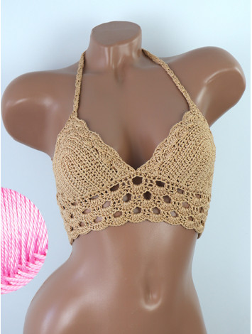 Mystical Mermaid Serenade: Oriental Pearl - Crochet Bikini Top
