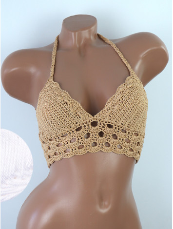 Mystical Mermaid Serenade: Oriental Pearl - Crochet Bikini Top