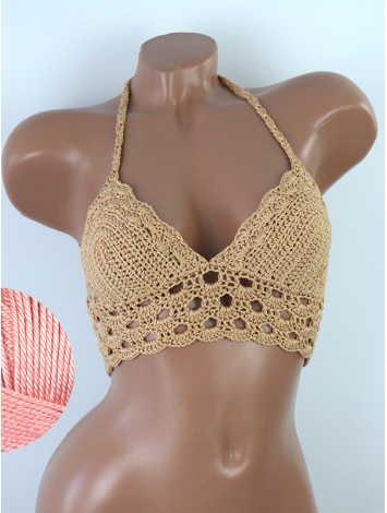 Mystical Mermaid Serenade: Oriental Pearl - Crochet Bikini Top
