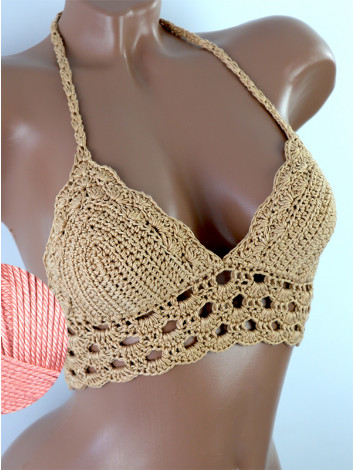 Mystical Mermaid Serenade: Oriental Pearl - Crochet Bikini Top