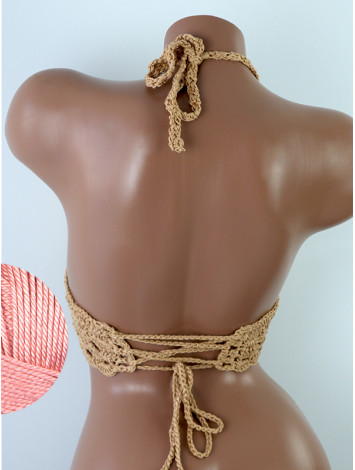 Mystical Mermaid Serenade: Oriental Pearl - Crochet Bikini Top