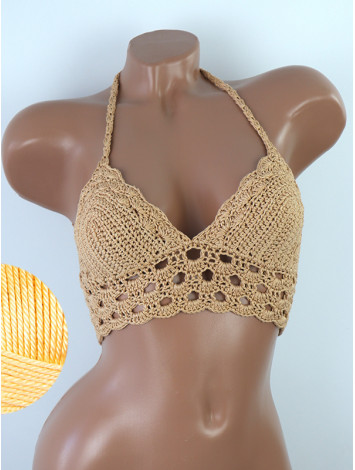 Mystical Mermaid Serenade: Oriental Pearl - Crochet Bikini Top