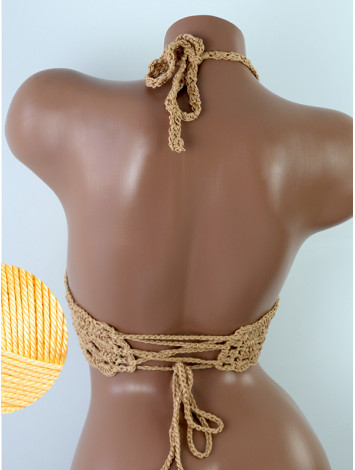 Mystical Mermaid Serenade: Oriental Pearl - Crochet Bikini Top