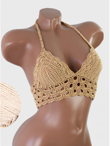 Mystical Mermaid Serenade: Oriental Pearl - Crochet Bikini Top