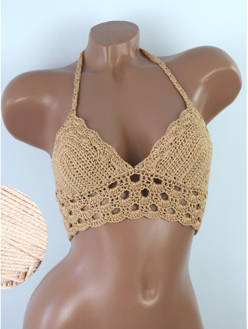 Mystical Mermaid Serenade: Oriental Pearl - Crochet Bikini Top