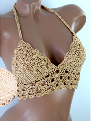 Mystical Mermaid Serenade: Oriental Pearl - Crochet Bikini Top