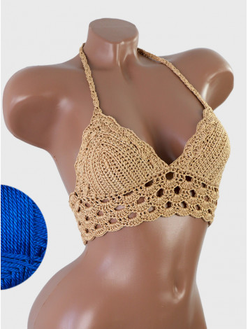 Mystical Mermaid Serenade: Oriental Pearl - Crochet Bikini Top