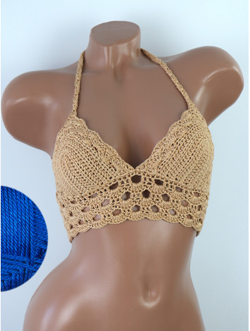 Mystical Mermaid Serenade: Oriental Pearl - Crochet Bikini Top