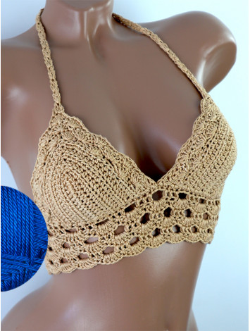 Mystical Mermaid Serenade: Oriental Pearl - Crochet Bikini Top