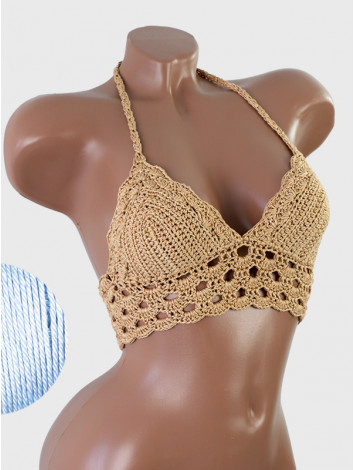 Mystical Mermaid Serenade: Oriental Pearl - Crochet Bikini Top