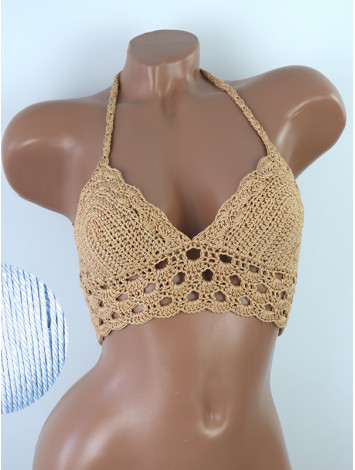 Mystical Mermaid Serenade: Oriental Pearl - Crochet Bikini Top