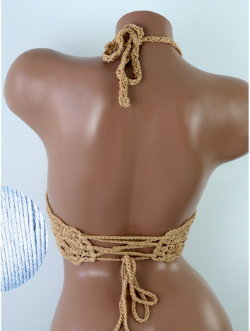 Mystical Mermaid Serenade: Oriental Pearl - Crochet Bikini Top