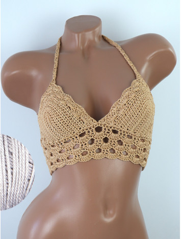 Mystical Mermaid Serenade: Oriental Pearl - Crochet Bikini Top