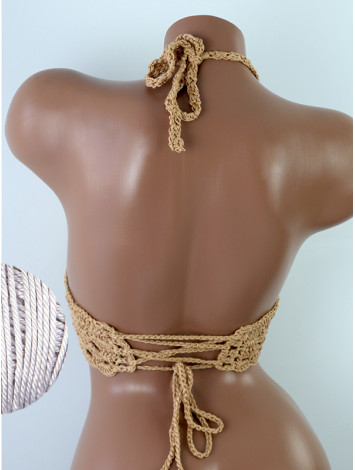 Mystical Mermaid Serenade: Oriental Pearl - Crochet Bikini Top