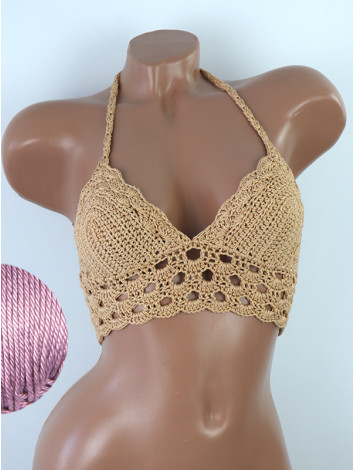 Mystical Mermaid Serenade: Oriental Pearl - Crochet Bikini Top