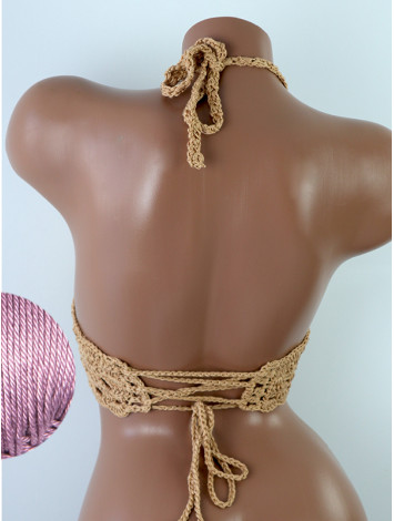 Mystical Mermaid Serenade: Oriental Pearl - Crochet Bikini Top