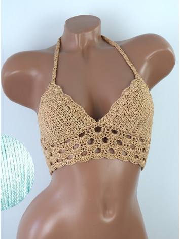 Mystical Mermaid Serenade: Oriental Pearl - Crochet Bikini Top