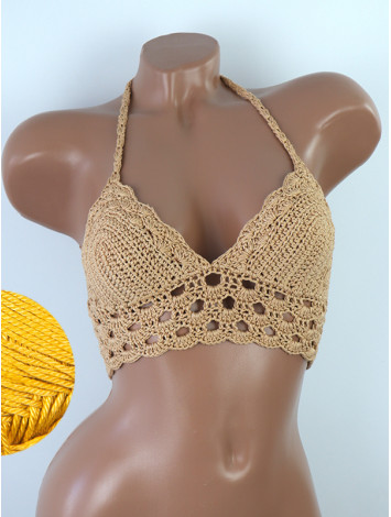 Mystical Mermaid Serenade: Oriental Pearl - Crochet Bikini Top