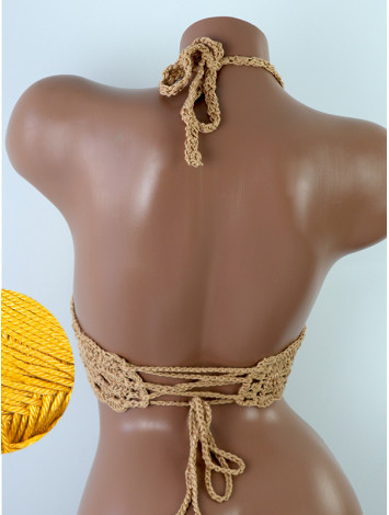 Mystical Mermaid Serenade: Oriental Pearl - Crochet Bikini Top