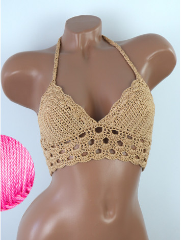 Mystical Mermaid Serenade: Oriental Pearl - Crochet Bikini Top