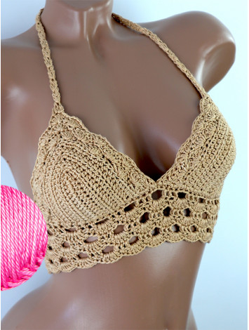 Mystical Mermaid Serenade: Oriental Pearl - Crochet Bikini Top