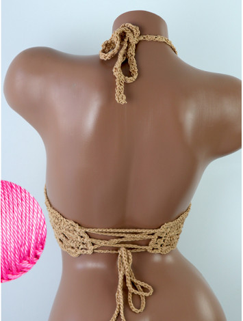 Mystical Mermaid Serenade: Oriental Pearl - Crochet Bikini Top