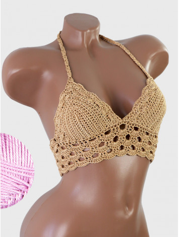 Mystical Mermaid Serenade: Oriental Pearl - Crochet Bikini Top