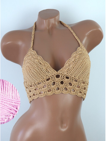 Mystical Mermaid Serenade: Oriental Pearl - Crochet Bikini Top