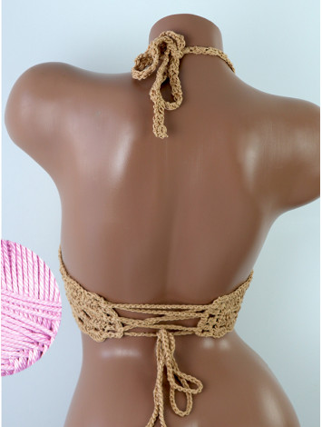 Mystical Mermaid Serenade: Oriental Pearl - Crochet Bikini Top