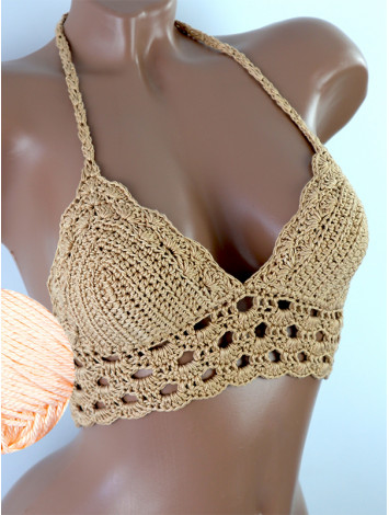 Mystical Mermaid Serenade: Oriental Pearl - Crochet Bikini Top