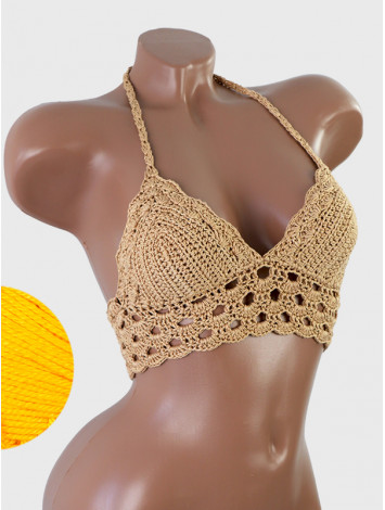Mystical Mermaid Serenade: Oriental Pearl - Crochet Bikini Top