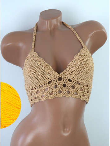 Mystical Mermaid Serenade: Oriental Pearl - Crochet Bikini Top