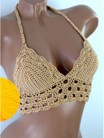 Mystical Mermaid Serenade: Oriental Pearl - Crochet Bikini Top