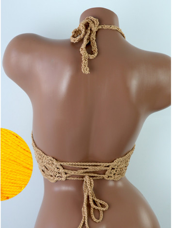 Mystical Mermaid Serenade: Oriental Pearl - Crochet Bikini Top