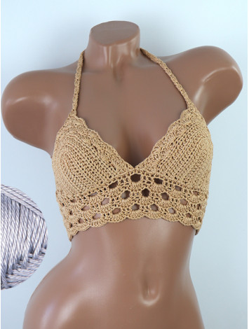 Mystical Mermaid Serenade: Oriental Pearl - Crochet Bikini Top
