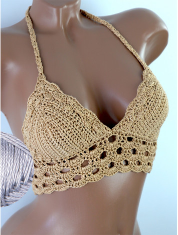 Mystical Mermaid Serenade: Oriental Pearl - Crochet Bikini Top