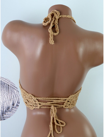 Mystical Mermaid Serenade: Oriental Pearl - Crochet Bikini Top