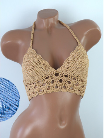 Mystical Mermaid Serenade: Oriental Pearl - Crochet Bikini Top