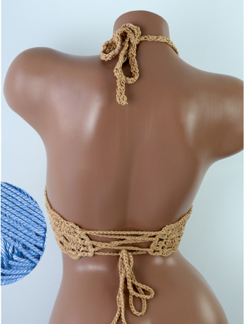 Mystical Mermaid Serenade: Oriental Pearl - Crochet Bikini Top