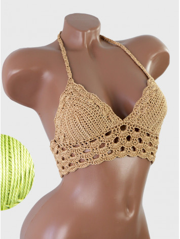 Mystical Mermaid Serenade: Oriental Pearl - Crochet Bikini Top