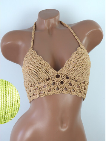 Mystical Mermaid Serenade: Oriental Pearl - Crochet Bikini Top