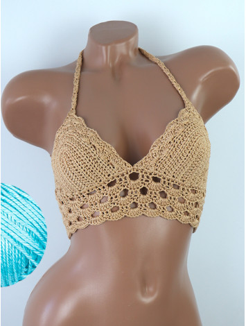 Mystical Mermaid Serenade: Oriental Pearl - Crochet Bikini Top