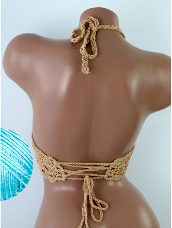 Mystical Mermaid Serenade: Oriental Pearl - Crochet Bikini Top